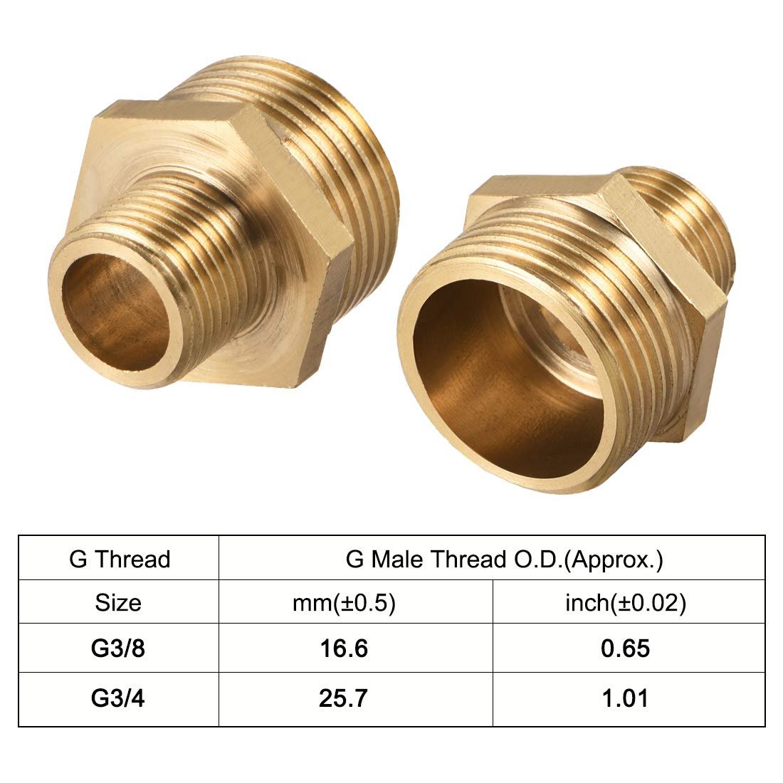 Brass Male To Straight Pipe Reducing Hex Fitting G3 8 X 4 Connector 4pcs