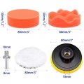 3in And 5in Buffing Polishing Pads Kit 26pcs With Drill Wheel Foam Polisher For Car Waxing 1 4 In Hex Shaft White