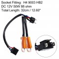X Autohaux 2pcs H4 9003 Hb2 Dc 12v 50w 88 Ohm Error Free Load Resistor Wiring Harness Adapters Decoder For Led Headlight High