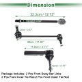 6pcs Front Suspension Kit Inner Outer Tie Rod End Sway Bar Link For Dodge Journey 2009-2016 No K750382 Ev800611 Es800408