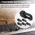 Hoypeyfiy Pack Of 6 L Track Double Stud Fitting 5000lbs Heavy Duty Steel Used With Rail For Truck Van Trailer Pickup Rv Atv