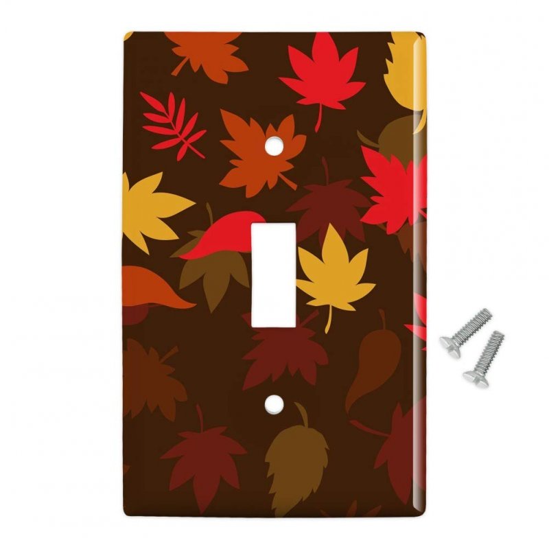 Fall Leaves Autumn Plastic Wall Decor Toggle Light Switch Plate Cover