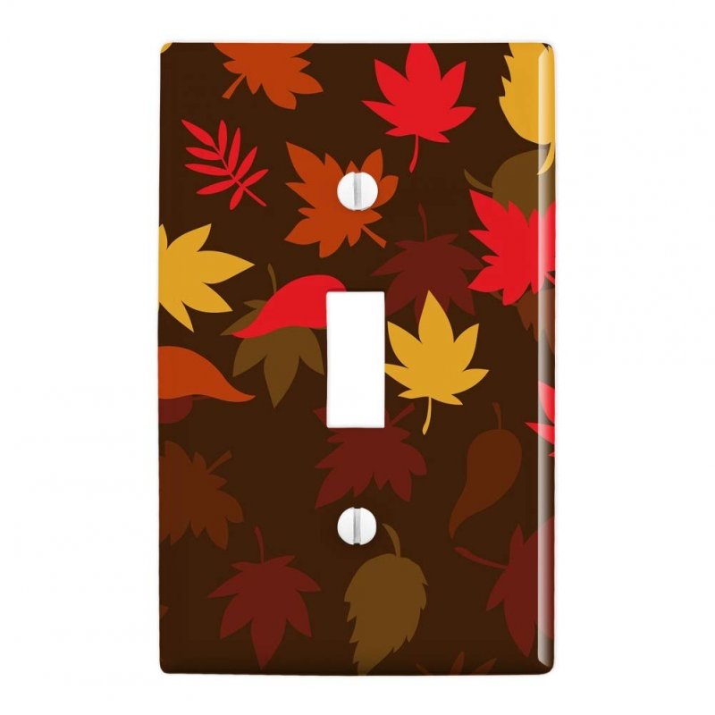 Fall Leaves Autumn Plastic Wall Decor Toggle Light Switch Plate Cover