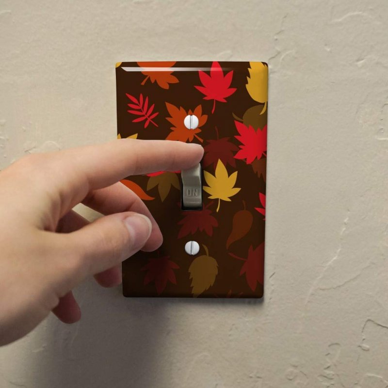 Fall Leaves Autumn Plastic Wall Decor Toggle Light Switch Plate Cover