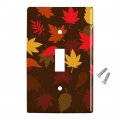 Fall Leaves Autumn Plastic Wall Decor Toggle Light Switch Plate Cover