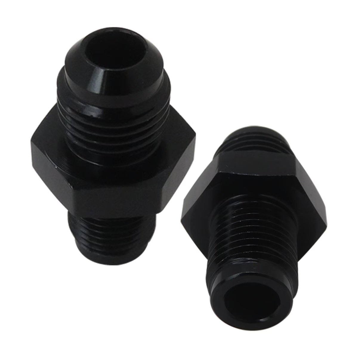 6an Male Flare To 1 2 X0 Inverted Straight Hose Fitting Adapter Connector Black Fuel Pack Of 2