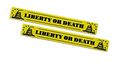 2 X Pair Set Liberty Or Death Yellow Black Snake Aluminum Emblem Badge Nameplate Logo Decal Rare 2x