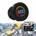 Led Display Voltmeter Waterproof 12v Motorcycle Car Digital Voltage Volt Meter Gauge Round Panel