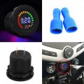 Led Display Voltmeter Waterproof 12v Motorcycle Car Digital Voltage Volt Meter Gauge Round Panel