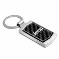 Ipick Image For Jeep Real Black Carbon Fiber Chrome Metal Case Key Chain Keychains Official Licensed