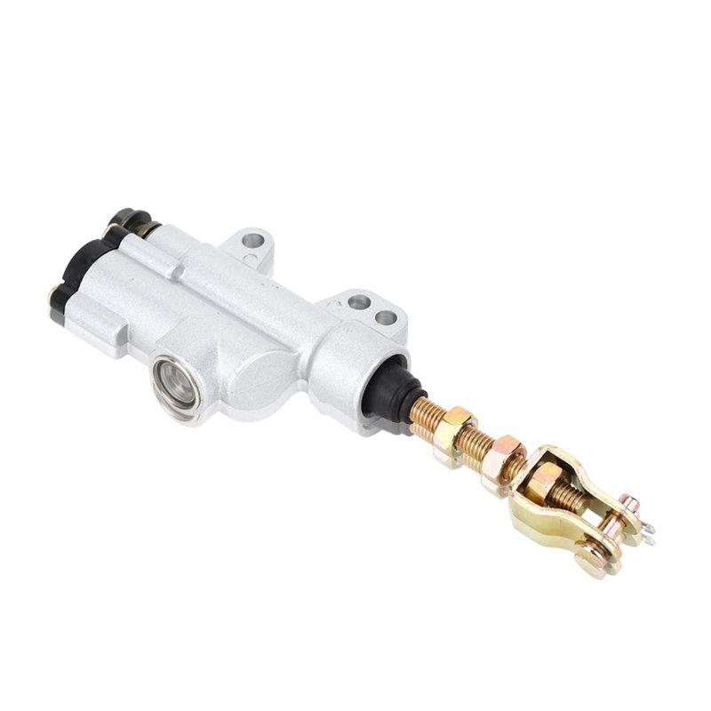 Universal Rear Brake Master Cylinder Foot Hydraulic Pump Silver For Motorbike Atv Dirt Bike Silver