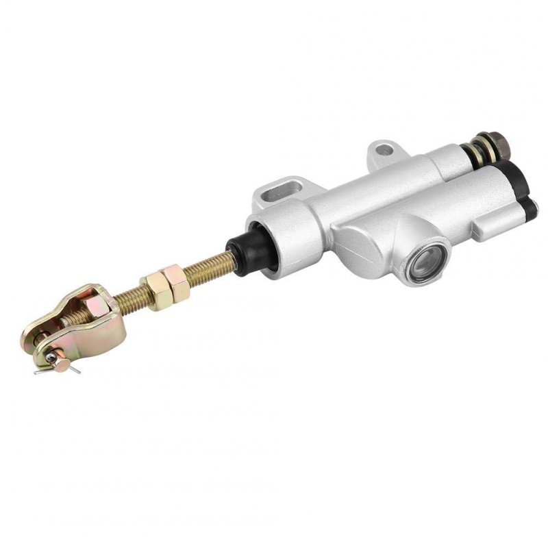Universal Rear Brake Master Cylinder Foot Hydraulic Pump Silver For Motorbike Atv Dirt Bike Silver