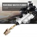 Universal Rear Brake Master Cylinder Foot Hydraulic Pump Silver For Motorbike Atv Dirt Bike Silver