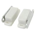 Uxcell 2 Pcs White Plastic Shell Metal Plate Cabinet Door Magnetic Catch Set 1 8