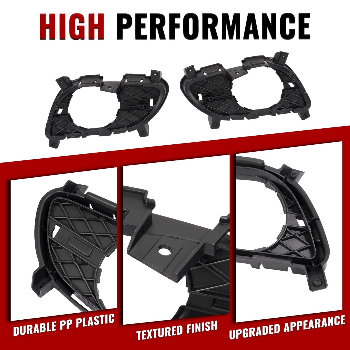 Fog Light Bezels For 2011 2013 Infiniti G37 And 2014 2015 Q60 Black Lamp Cover Trim Pair Driver Passenger Side Mo-5929