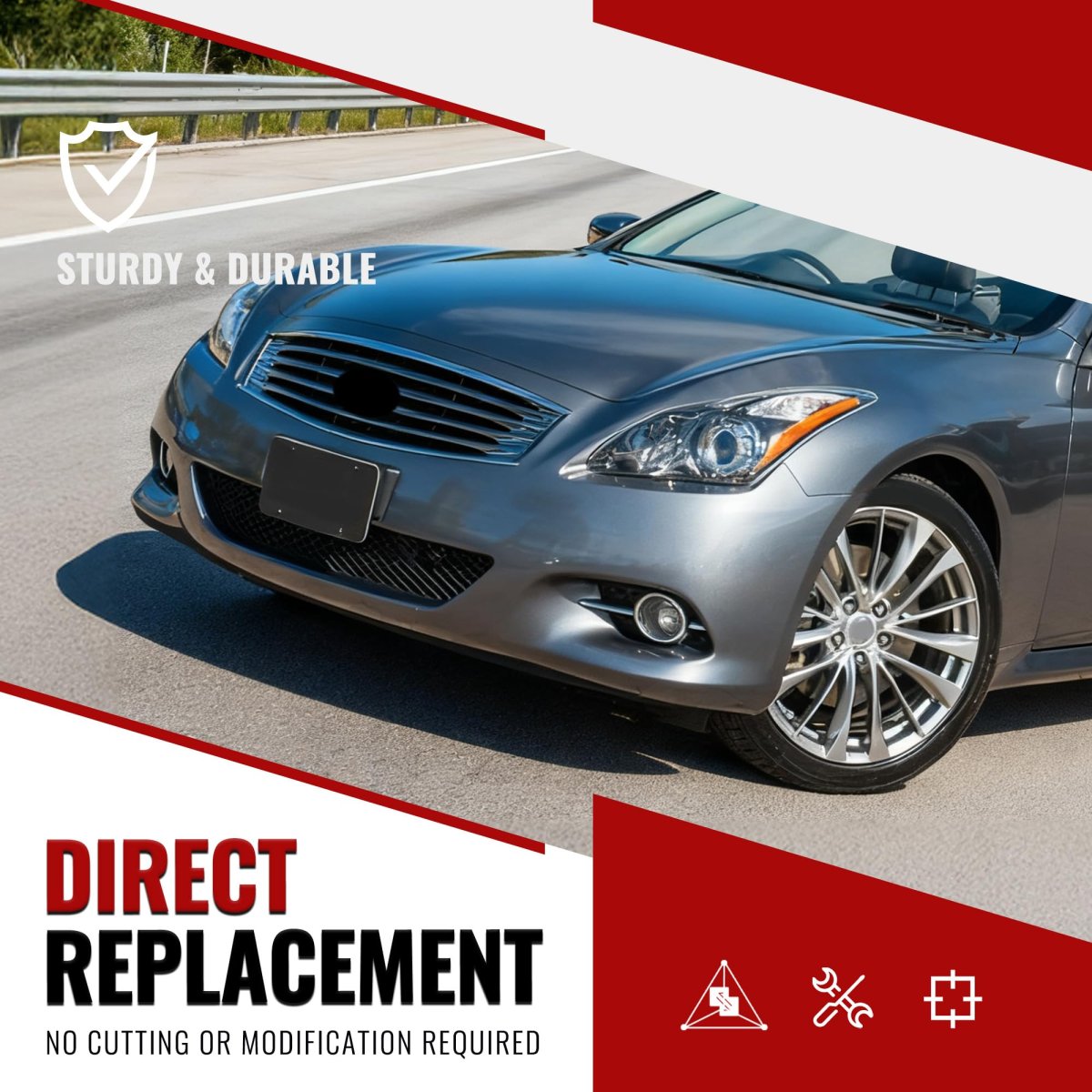 Fog Light Bezels For 2011 2013 Infiniti G37 And 2014 2015 Q60 Black Lamp Cover Trim Pair Driver Passenger Side Mo-5929