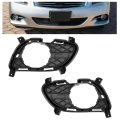 Hecasa Fog Light Bezels Lh Rh For 2011-2013 Infiniti G37 2014-2015 Q60 Lamp Cover Trim Black Coupe Pair Driver Passenger Side 