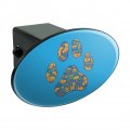 Pets Paw Print With Dog Cat Animal Details Oval Tow Trailer Hitch Cover Plug Insert