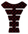 Motorcycle Sportbike Diamondplate Black Red Tank Pad Protector 