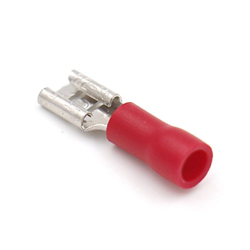 Baomain Red Female Insulated Spade Wire Connector Electrical Crimp Terminal 22 16 Awg 4 8 X 0 3298