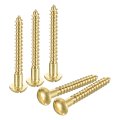 Wood Screws M4 X 40mm Slotted Round Head Brass Self-tapping Woodworking Screw 40 Pcs 