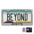 Dodge Srt Hellcat In 3d Silver Real 3k Carbon Fiber Finish Abs Plastic License Plate Frame