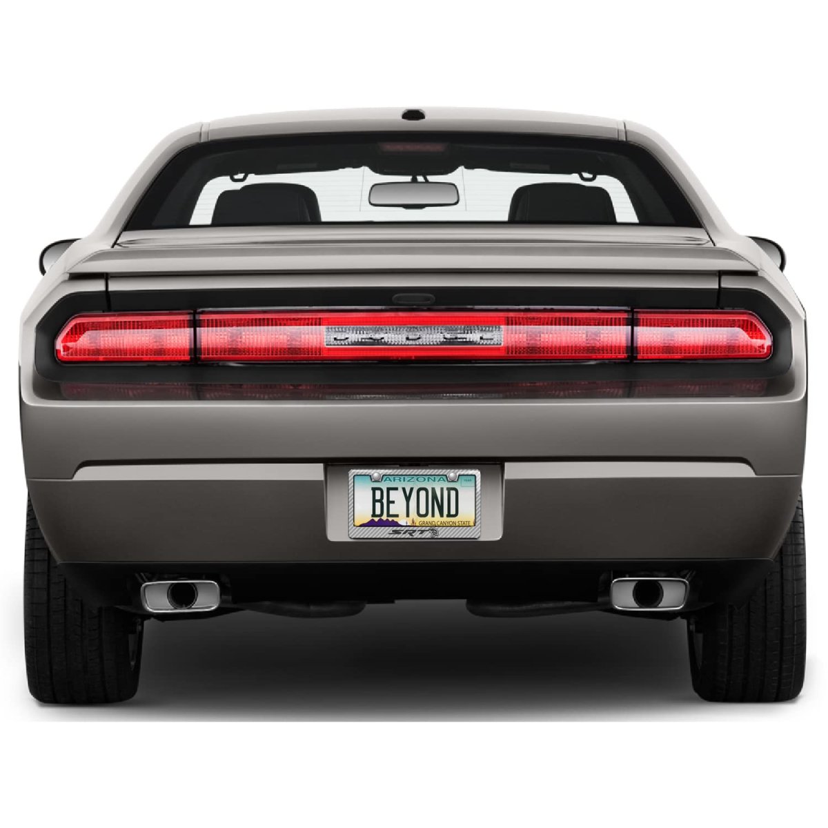 Dodge Srt Hellcat In 3d Silver Real 3k Carbon Fiber Finish Abs Plastic License Plate Frame