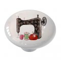 Gotham Decor Sewing Machine With Hearts Ceramic Drawer Knob 