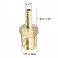Uxcell Brass Hose Barb Fitting Straight 3 16 Inch X Npt 1 8 Male Thread Pipe Connector For Water Air Fuel Tube 2pcs