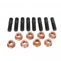 Hiwowsport 8pcs M8x1 25mm Complete Exhaust Manifold Flange Studs Nuts 