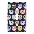 Colorful Owls Cute Pattern Plastic Wall Decor Toggle Light Switch Plate Cover 