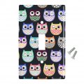 Colorful Owls Cute Pattern Plastic Wall Decor Toggle Light Switch Plate Cover
