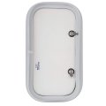 Rv Baggage Door With Rounded Corners For Camper Compartment White Fiberglass 10 In W X 18 H Rp-600s