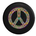 Psycodelic Peace Sign Hippie Lava Lamp Jeep Rv Spare Tire Cover Black 33 In 