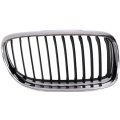 Passenger Side Grille For Bmw 328 Series 2009 2012 Black Edge Center Fins With Chrome Frame Replaces Bm1200191 And 51137201968 