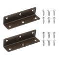 2pcs L Brackets Stainless Steel Corner Braces 90 Degree Angle With Screws For Wood Shelf Table Chair Cabinets Bookshelf 3 94 X0 