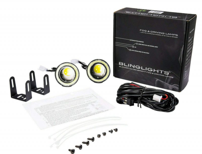 White Angel Eye Fog Lamps Halo Driving Lights For 2015-2018 Chevy Silverado 2500hd 3500hd