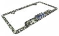 3d Modern Police Flag Camo Metal Open License Plate Frame
