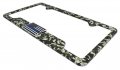 3d Modern Police Flag Camo Metal Open License Plate Frame
