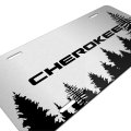 Ipick Image Made For Jeep Cherokee Forrest Sillhouette Graphic Brush Special Aluminum Metal License Plate