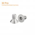 Uxcell 1 4-20x1 2 Flat Countersunk Head Socket Cap Screws 30pcs 304 Stainless Steel Hex Full Thread Bolts