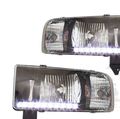 Winjet Wj10-0306-04 Black Housing Clear Lens Headlight With Led Drl Dodge Ram 