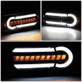 Auto Dynasty Led Drl Bar Sequential Turn Signal Front Bumper Lights Compatible With Toyota Fj Cruiser 07-14 Driver And