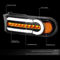 Auto Dynasty Led Drl Bar Sequential Turn Signal Front Bumper Lights Compatible With Toyota Fj Cruiser 07-14 Driver And