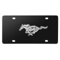 Ford Mustang 3d Metal Chrome Pony Black Stainless Steel License Plate 