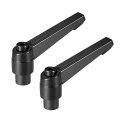 M8 Handle Adjustable Clamping Lever Thread Push Button Ratchet Female Threaded Stud 2 Pcs 
