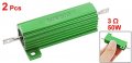 Uxcell 2 X Chassis Mounted 50w 3 Ohm 5 Aluminum Case Wirewound Resistors