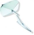 1968-72 Outer Door Mirror With Rib Design Rh Front Right Mount Convex Glass Ready To Paint Silver Model Oer 