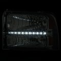 Chrome Housing Drl Headlights Bundle With Smoke Lens Driving Fog Lights Compatible Ford F250 F350 F450 Super Duty Excursion
