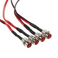 4 Pcs Led Indicator Pilot Dash Light 12v 8mm Aluminum Lights For Speedometer Odometer Tachometer Color Red 